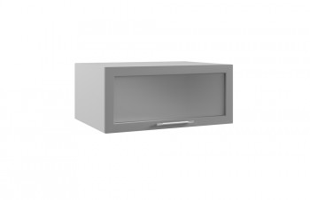 Гарда ГПГС 800 шкаф верхний горизонтальный глубокий со стеклом (Белый Эмалит/корпус Серый) в Заозёрном - zaozyornyj.mebel54.com | фото