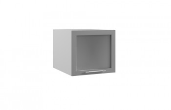 Гарда ГВПГС 500 шкаф верхний горизонтальный глубокий со стеклом высокий (Белый Эмалит/корпус Серый) в Заозёрном - zaozyornyj.mebel54.com | фото