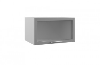 Гарда ГВПГС 800 шкаф верхний горизонтальный глубокий со стеклом высокий (Белый Эмалит/корпус Серый) в Заозёрном - zaozyornyj.mebel54.com | фото