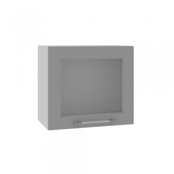 Гарда ВПГС 500 шкаф верхний горизонтальный со стеклом высокий (Белый Эмалит/корпус Серый) в Заозёрном - zaozyornyj.mebel54.com | фото