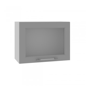 Гарда ВПГС 600 шкаф верхний горизонтальный со стеклом высокий (Белый Эмалит/корпус Серый) в Заозёрном - zaozyornyj.mebel54.com | фото