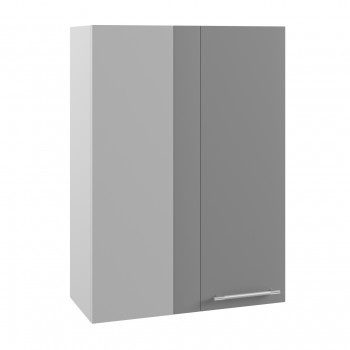 Гарда ВПУ 650 шкаф верхний угловой высокий (Белый Эмалит/корпус Серый) в Заозёрном - zaozyornyj.mebel54.com | фото