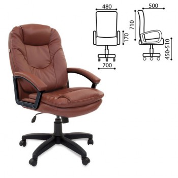Кресло офисное BRABIX Trend EX-568 (коричневый) в Заозёрном - zaozyornyj.mebel54.com | фото