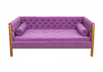 Кровать 180 серии Леди  32 Фиолетовый (подушка валик) в Заозёрном - zaozyornyj.mebel54.com | фото