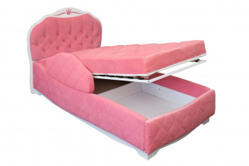 Кровать 190 Гармония Lux 36 Розовый (мягкий бортик) в Заозёрном - zaozyornyj.mebel54.com | фото