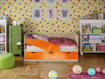 Кровать Бабочки 1,6м (Оранжевый металлик) в Заозёрном - zaozyornyj.mebel54.com | фото