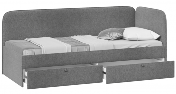 Кровать «Молли» с мягкой обивкой (900) тип 1 (Микровелюр Scandi Graphite 22) в Заозёрном - zaozyornyj.mebel54.com | фото