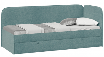Кровать «Молли» с мягкой обивкой (900) тип 1 (Микровелюр Scandi Indigo 11) в Заозёрном - zaozyornyj.mebel54.com | фото