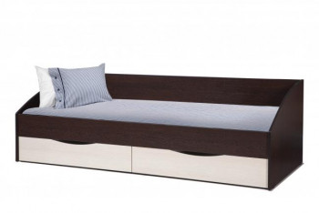Кровать одинарная "Фея - 3" (симметричная) New (венге / вудлайн кремовый / ДВПО: белый) в Заозёрном - zaozyornyj.mebel54.com | фото