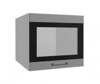 Лофт ВПГСФ 500 шкаф верхний горизонтальный со стеклом высокий с фотопечатью (Штукатурка серая/корпус Серый) в Заозёрном - zaozyornyj.mebel54.com | фото