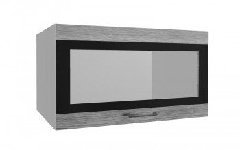 Лофт ВПГСФ 800 шкаф верхний горизонтальный со стеклом высокий с фотопечатью (Дуб майский/корпус Серый) в Заозёрном - zaozyornyj.mebel54.com | фото