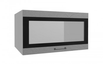 Лофт ВПГСФ 800 шкаф верхний горизонтальный со стеклом высокий с фотопечатью (Штукатурка серая/корпус Серый) в Заозёрном - zaozyornyj.mebel54.com | фото