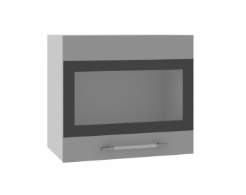 Олива ВПГСФ 500 Шкаф верхний горизонтальный со стеклом с фотопечатью высокий (Снег глянец/корпус Серый) в Заозёрном - zaozyornyj.mebel54.com | фото