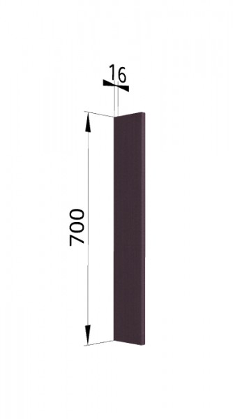 Панель торцевая (для шкафа торцевого верхнего) ПТ 400 Тито, Гарда (Пурпур) в Заозёрном - zaozyornyj.mebel54.com | фото