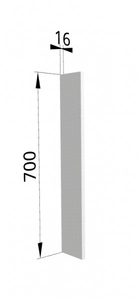 Панель торцевая (для шкафа верхнего торцевого высотой 700 мм) ПТ 400 Мелисса (Белый скин) в Заозёрном - zaozyornyj.mebel54.com | фото
