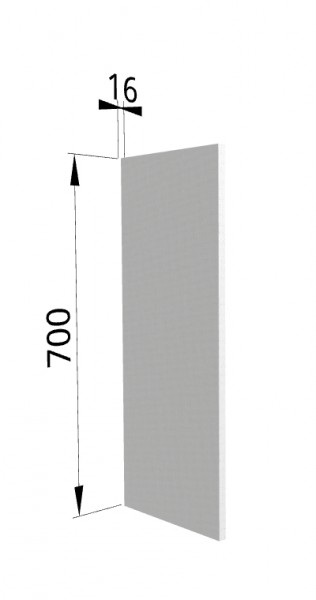 Панель торцевая (для шкафа верхнего высотой 700 мм) П Мелисса (Белый скин) в Заозёрном - zaozyornyj.mebel54.com | фото