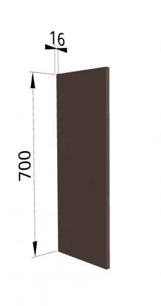Панель торцевая П Квадро (для шкафа верхнего) Шоколад кожа в Заозёрном - zaozyornyj.mebel54.com | фото
