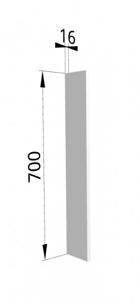 Панель торцевая ПТ 400 Ройс (для шкафа торцевого верхнего) Белый софт в Заозёрном - zaozyornyj.mebel54.com | фото
