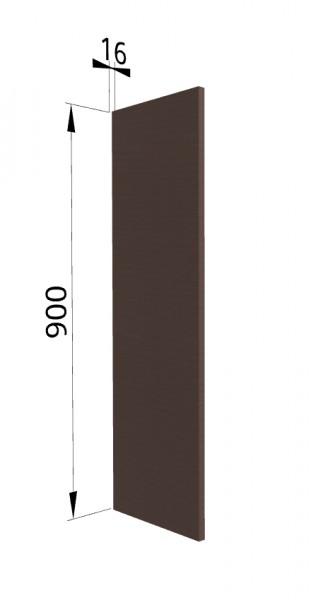 Панель торцевая ВП Квадро (для шкафа верхнего высокого) Шоколад кожа в Заозёрном - zaozyornyj.mebel54.com | фото