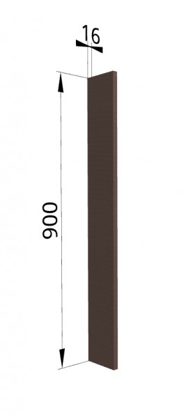 Панель торцевая ВПТ 400 Квадро (для шкафа торцевого верхнего) Шоколад кожа в Заозёрном - zaozyornyj.mebel54.com | фото