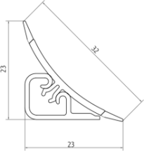 Плинтус LB-23, L=3000мм, травертин феллини в Заозёрном - zaozyornyj.mebel54.com | фото