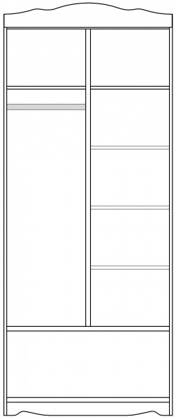 Шкаф 2-х створчатый серии Иллюзия 99 Серый в Заозёрном - zaozyornyj.mebel54.com | фото