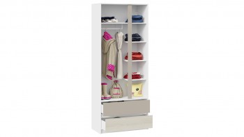 Шкаф для одежды комбинированный «Сканди» Дуб Гарден/Белый/Глиняный серый в Заозёрном - zaozyornyj.mebel54.com | фото