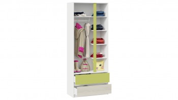 Шкаф для одежды комбинированный «Сканди» Дуб Гарден/Белый/Зеленый в Заозёрном - zaozyornyj.mebel54.com | фото