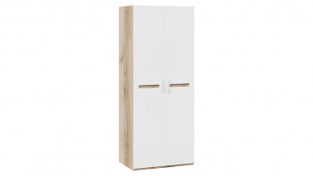 Шкаф для одежды с 2-мя дверями «Фьюжн» Дуб Делано/Белый глянец в Заозёрном - zaozyornyj.mebel54.com | фото