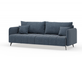 Валериан диван трёхместный прямой Синий, ткань RICO FLEX 101 в Заозёрном - zaozyornyj.mebel54.com | фото