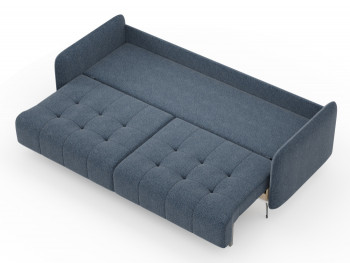 Валериан диван трёхместный прямой Синий, ткань RICO FLEX 101 в Заозёрном - zaozyornyj.mebel54.com | фото