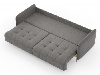 Валериан диван трёхместный прямой Стальной, ткань RICO FLEX 9292 в Заозёрном - zaozyornyj.mebel54.com | фото