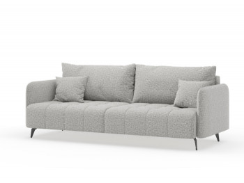 Валериан диван трёхместный прямой Светло-серый, ткань RICO FLEX 108 в Заозёрном - zaozyornyj.mebel54.com | фото
