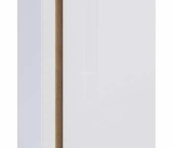 Веста СБ-2259 Шкаф 2х дверный с зеркалом Дуб Бунратти/Белый глянец в Заозёрном - zaozyornyj.mebel54.com | фото
